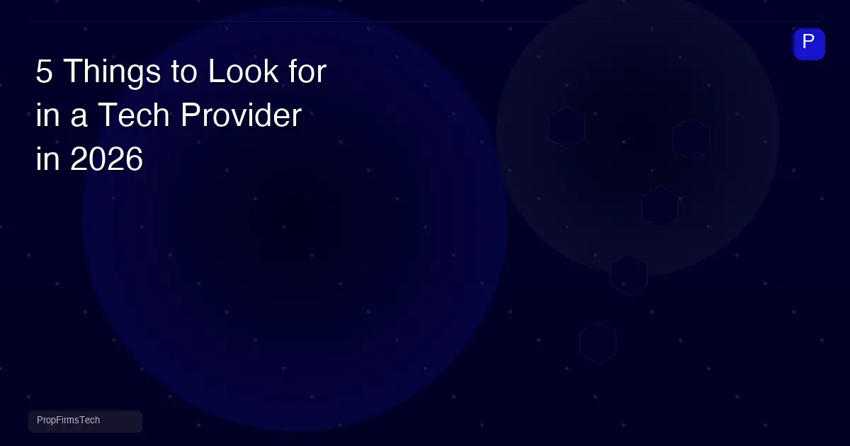 5 Things to Look for in a Prop Firm Technology Provider in 2026