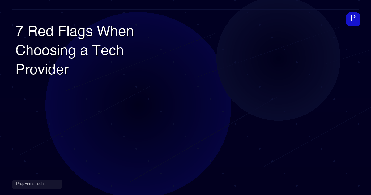 7 Red Flags When Choosing a Prop Firm Technology Provider