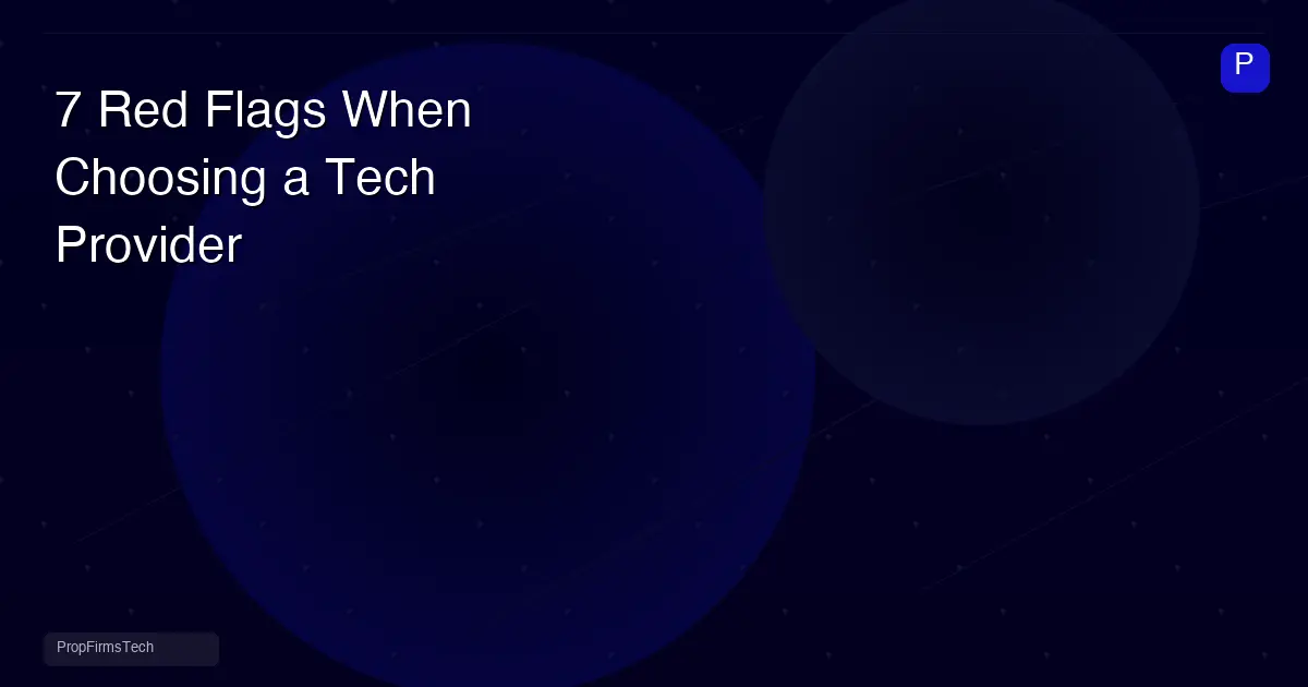 7 Red Flags When Choosing a Prop Firm Technology Provider