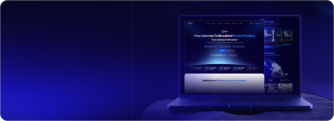 Custom white-label prop firm website design and branding mockup