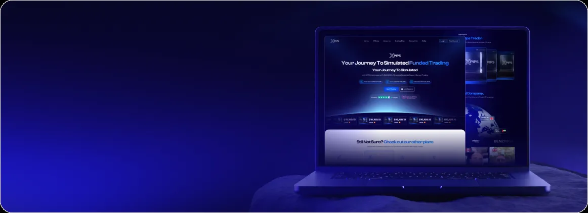 Custom white-label prop firm website design and branding mockup